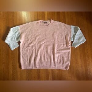 Vince Camuto Baby Pink with Grey Sleeves Pullover Sweater, Size 3X, NWOT